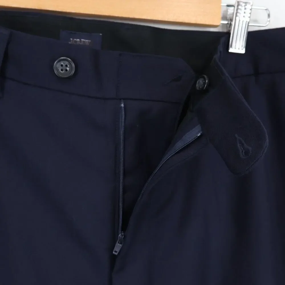 J.Crew Men's Classic Creased Wool Trouser Pant Navy Blue Size 36x30 NWT